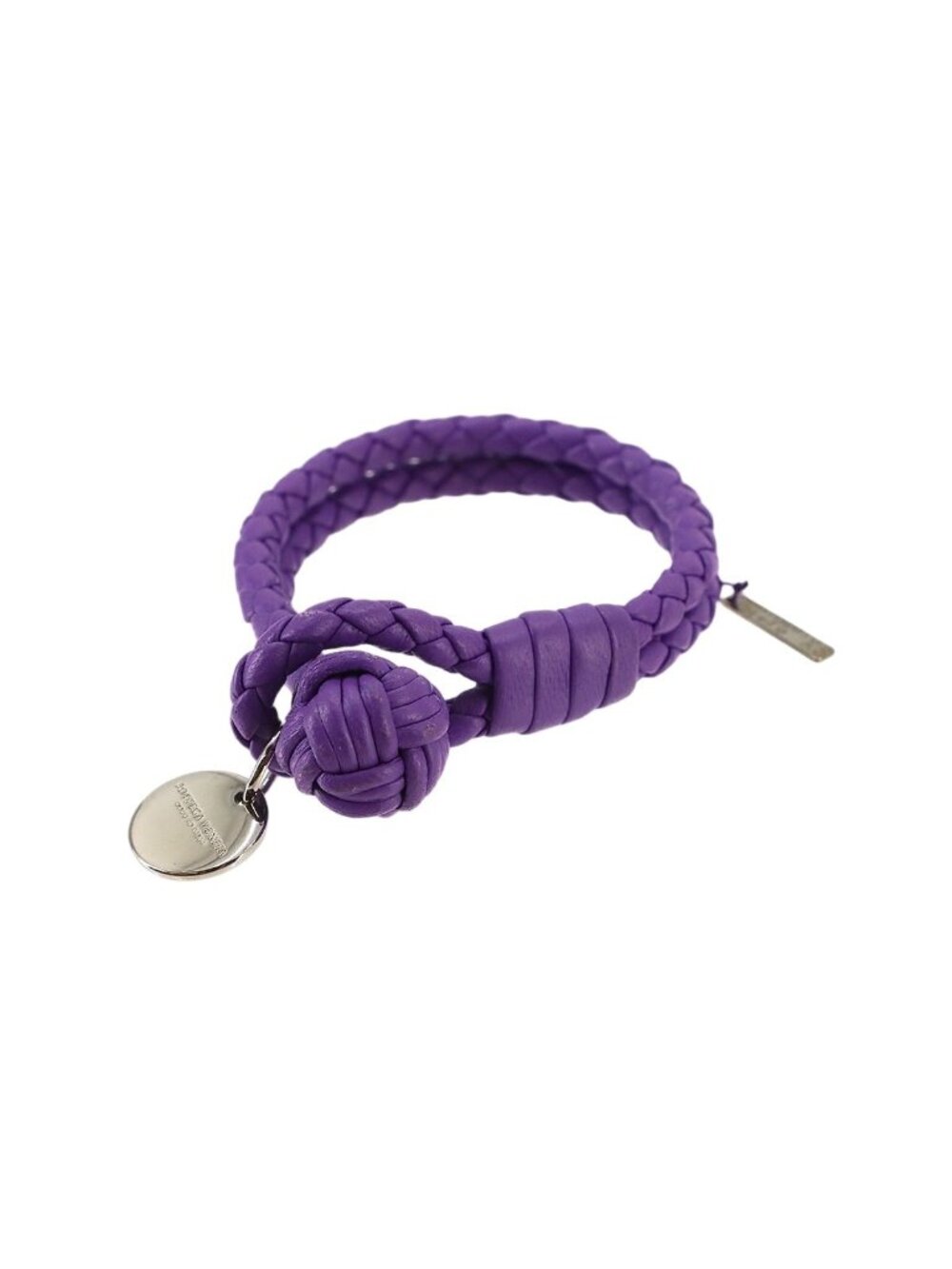 Bottega Veneta Intrecciato Bracelet Leather Purple Silver